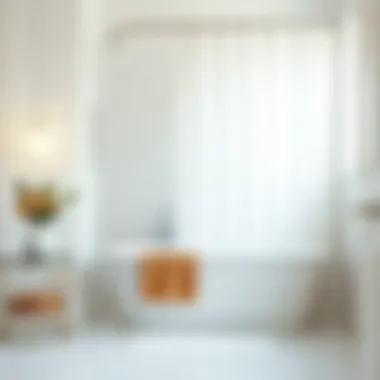 Textured white shower curtain adding depth to bathroom décor
