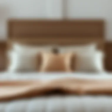 Luxurious large back pillows enhancing bed comfort