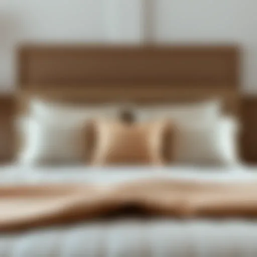 Luxurious large back pillows enhancing bed comfort