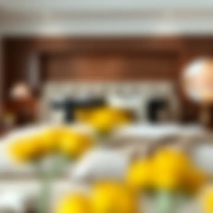 Stylish bedroom featuring diverse pillow designs