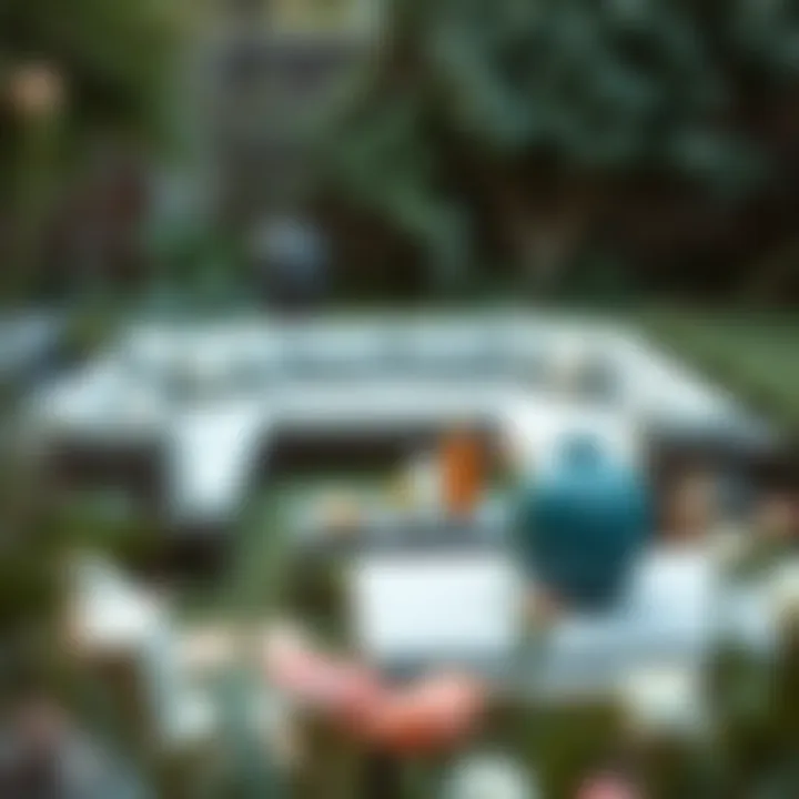 Innovative Outdoor Arrangement Innovative outdoor sofa arrangement in a garden setting