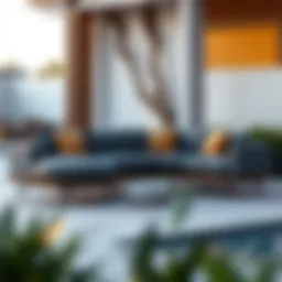 Stylish outdoor sofa designed for contemporary spaces