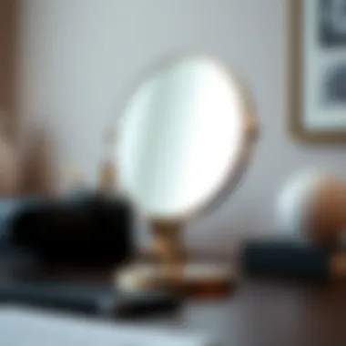 Strategic Minimalist Mirror Design Minimalist small mirror placed strategically on a desk