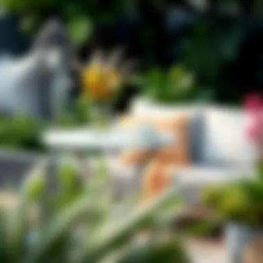 Folding side table enhancing outdoor dining area