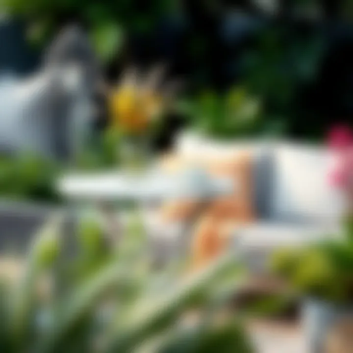 Folding side table enhancing outdoor dining area