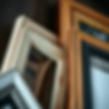 Textural Play in Framing Close-up of 8x10 frames with unique materials and textures
