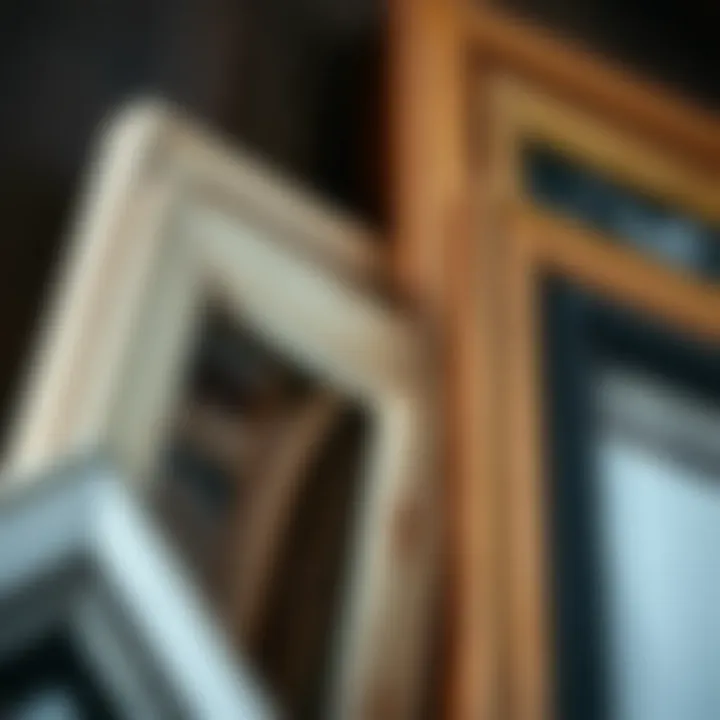 Textural Play in Framing Close-up of 8x10 frames with unique materials and textures