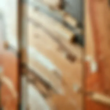 Textures and Brushstrokes of Three-Panel Art Close-up of brushstrokes and textures in a three-panel artwork.