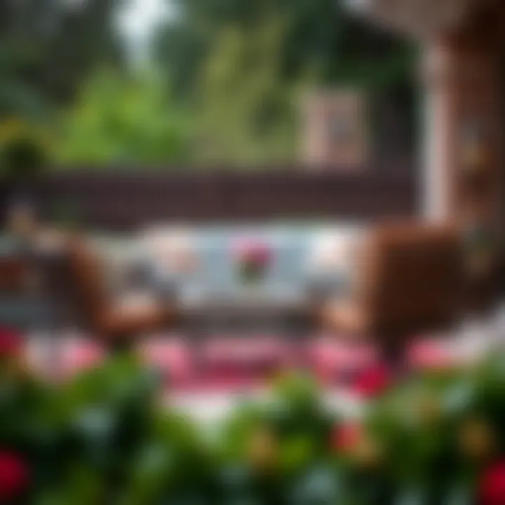 Accessorized Patio Set for Enhanced Enjoyment Accessorized patio set with cushions and decorative elements