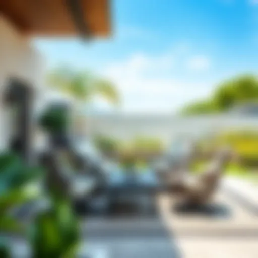 Elegant Patio Set Design Elegant patio set with swivel chairs under a shaded area