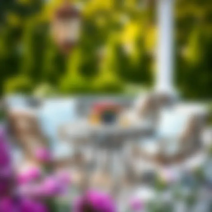 Outdoor Relaxation and Dining Arrangement Patio set arranged for outdoor relaxation and dining