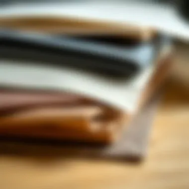 Close-up of various materials used in noise reduction sheets