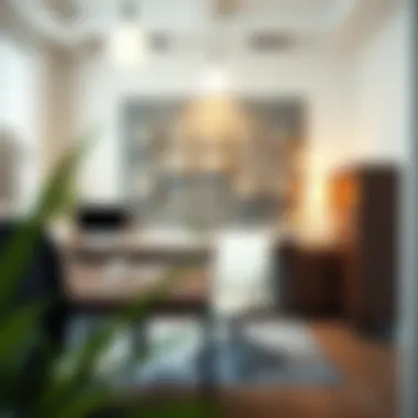 An office space enhanced with noise reduction sheets on walls