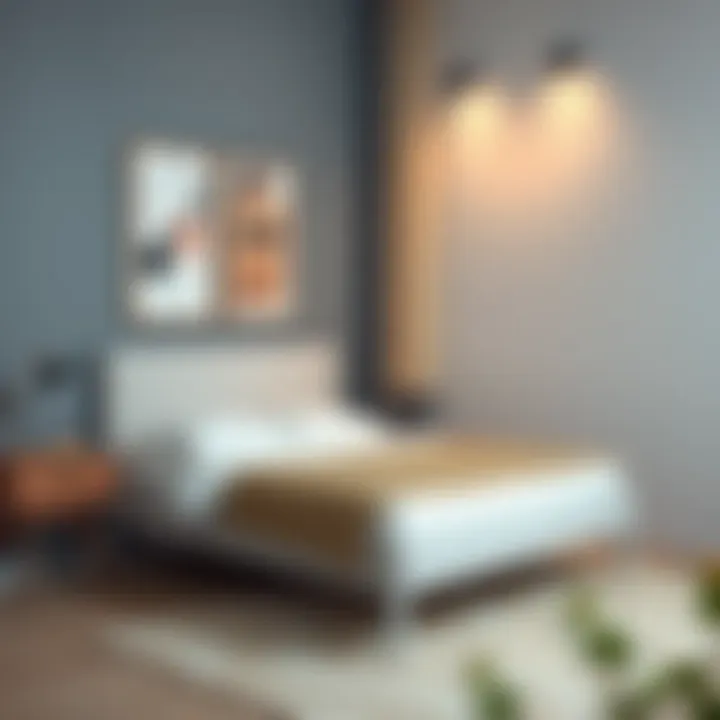 Stylish Small Single Bed with Customization Features A stylish small single bed with customization options displayed