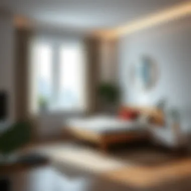 Functional Small Single Bed in Modern Studio A functional small single bed in a modern studio apartment