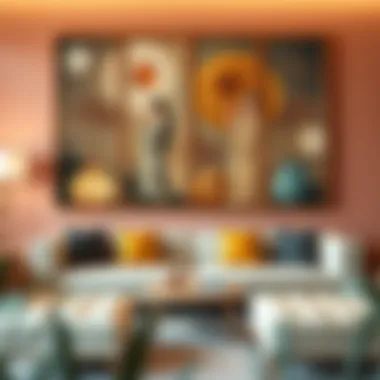 Cultural Motifs in Art Eclectic four panel art set combining various cultural motifs