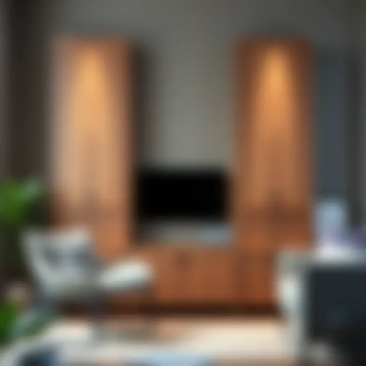 Modern Living Room Cabinet Style Elegant 28 inch tall cabinet in a modern living room setting