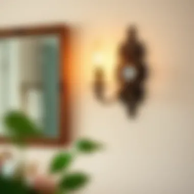 Seamless Integration of Wall Sconce with Vintage Decor A beautifully integrated wall sconce with vintage decor