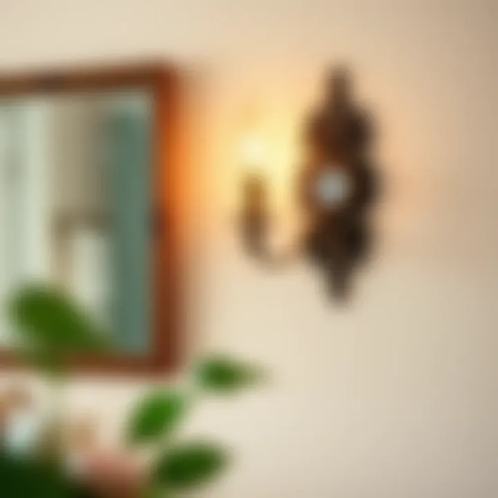 Seamless Integration of Wall Sconce with Vintage Decor A beautifully integrated wall sconce with vintage decor