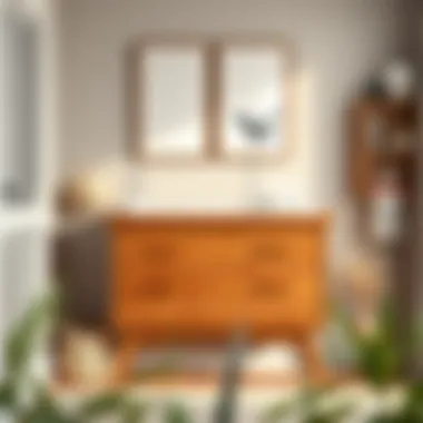 Stylish Wooden Changing Table Elegant wall-mounted wooden changing table in a stylish nursery