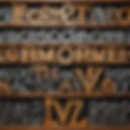 A beautiful assortment of decorative letters arranged on a wooden shelf.