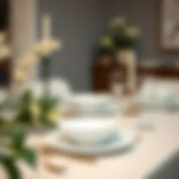 Elegant white acrylic dinner plates set on a beautifully arranged dining table